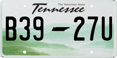 TN license plate B3927U