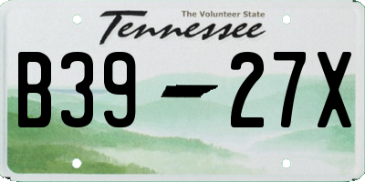 TN license plate B3927X