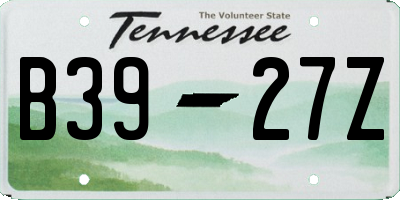 TN license plate B3927Z