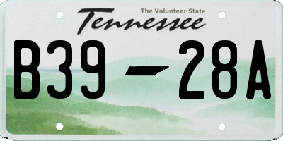 TN license plate B3928A