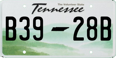 TN license plate B3928B