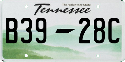 TN license plate B3928C
