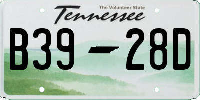 TN license plate B3928D