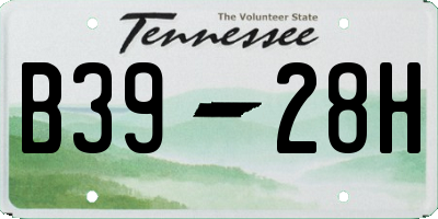 TN license plate B3928H