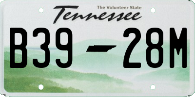 TN license plate B3928M