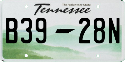 TN license plate B3928N