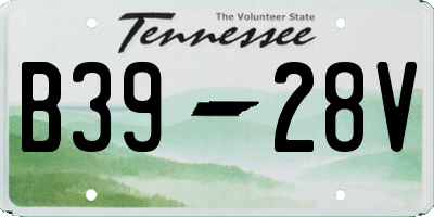 TN license plate B3928V