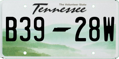 TN license plate B3928W