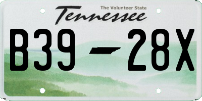 TN license plate B3928X