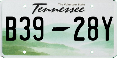 TN license plate B3928Y