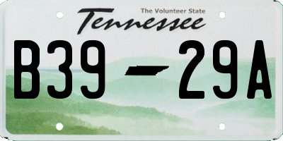 TN license plate B3929A