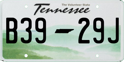TN license plate B3929J