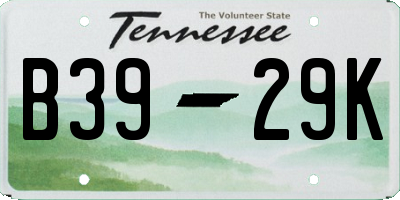 TN license plate B3929K