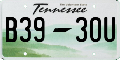 TN license plate B3930U