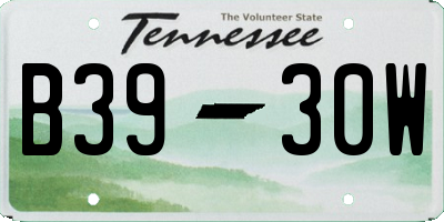 TN license plate B3930W