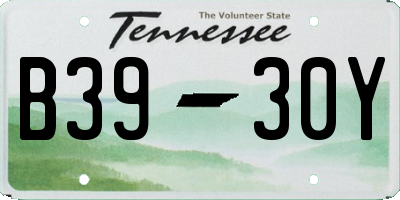 TN license plate B3930Y