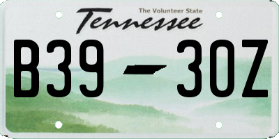 TN license plate B3930Z