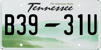 TN license plate B3931U