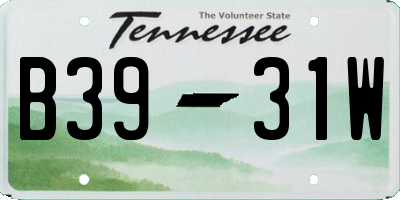 TN license plate B3931W