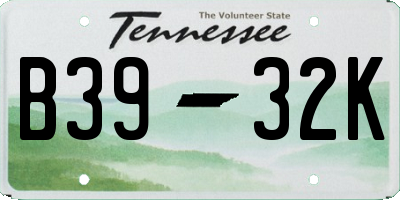 TN license plate B3932K