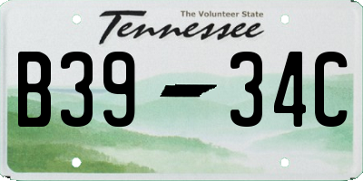 TN license plate B3934C