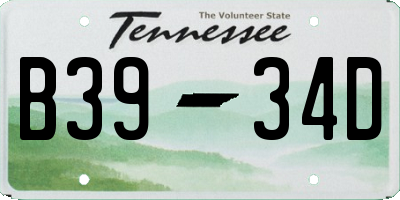 TN license plate B3934D