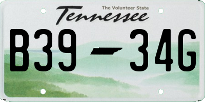 TN license plate B3934G