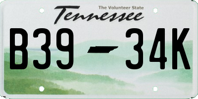 TN license plate B3934K