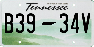 TN license plate B3934V