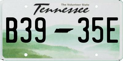 TN license plate B3935E