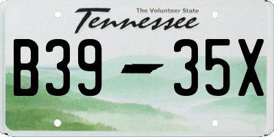 TN license plate B3935X