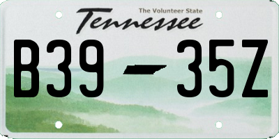 TN license plate B3935Z