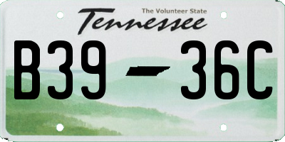 TN license plate B3936C