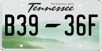 TN license plate B3936F