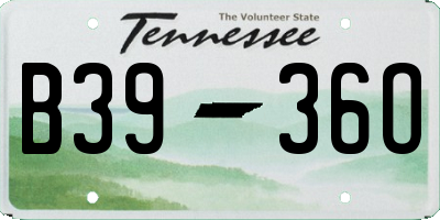 TN license plate B3936O