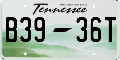 TN license plate B3936T