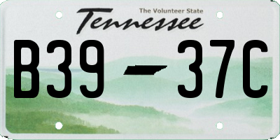 TN license plate B3937C