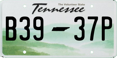TN license plate B3937P