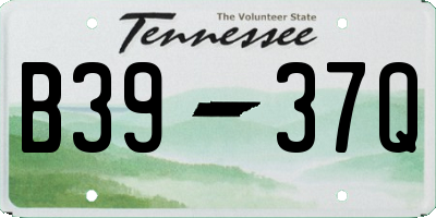 TN license plate B3937Q