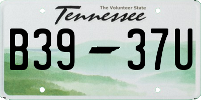 TN license plate B3937U