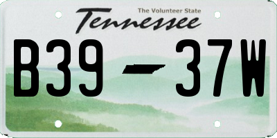 TN license plate B3937W