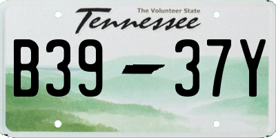 TN license plate B3937Y