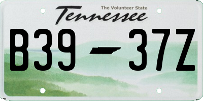 TN license plate B3937Z