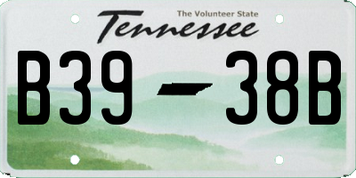 TN license plate B3938B