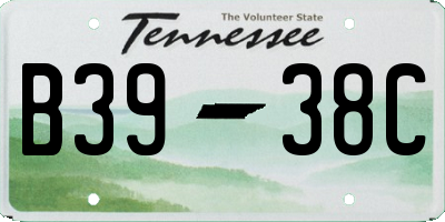 TN license plate B3938C