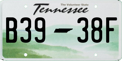 TN license plate B3938F
