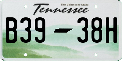 TN license plate B3938H
