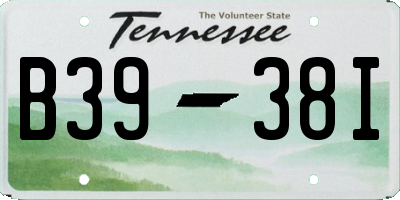 TN license plate B3938I