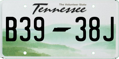TN license plate B3938J