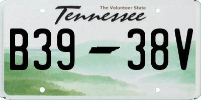 TN license plate B3938V